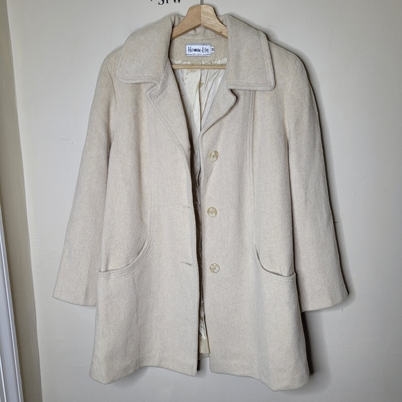 VTG Herman Kay Wool Car Coat Size 12 Made in USA Classic 3-Button Lined - Picture 8 of 11